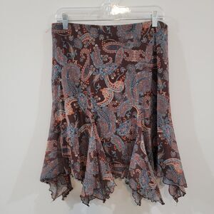 Y2K Evie Womens Knee Length Skirt Size 12 Paisley Jellyfish Fairy Goblincore